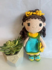 Handmade crochet sunflower bag doll - Create Marketplace