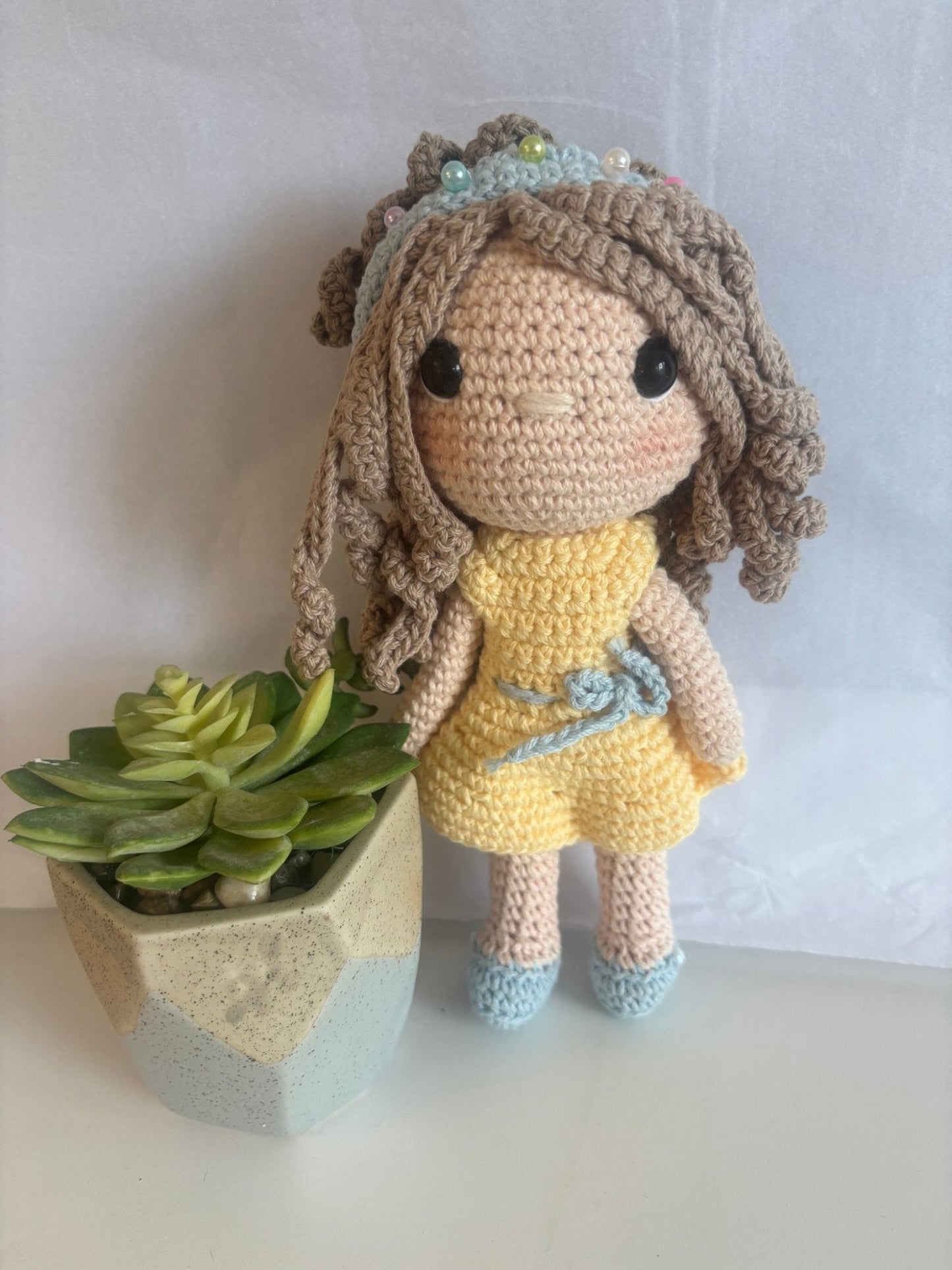 Handmade doll with blue headband - Create Marketplace
