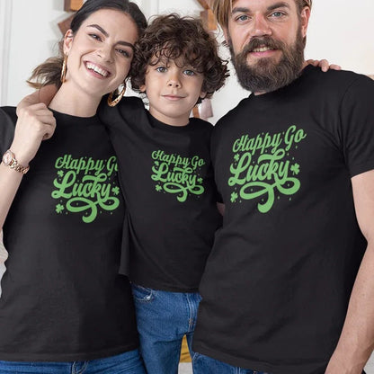 Happy Go Lucky Matching Organic Cotton T-Shirts Family Set (Set of 3) - Create Marketplace