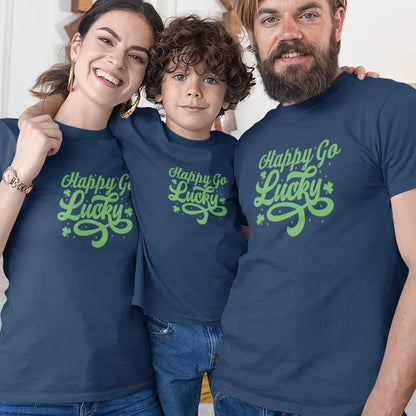Happy Go Lucky Matching Organic Cotton T-Shirts Family Set (Set of 3) - Create Marketplace