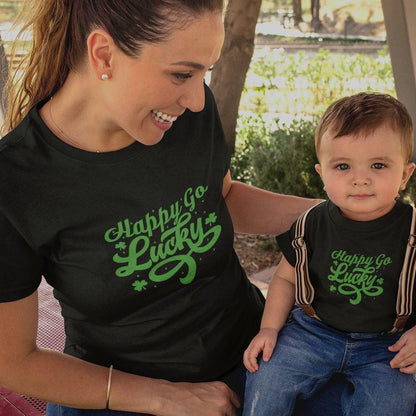 Happy Go Lucky Mom and Child Organic Cotton T-Shirts family Set (Set of 2) - Create Marketplace