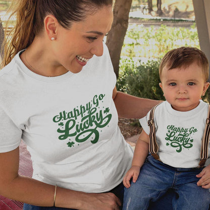 Happy Go Lucky Mom and Child Organic Cotton T-Shirts family Set (Set of 2) - Create Marketplace
