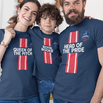 Head of The Pride, Queen Of The Pitch, Royal Rookie Dad Mom and Kid Matching Organic Cotton T-Shirts Family Set (Set of 3) - Create Marketplace