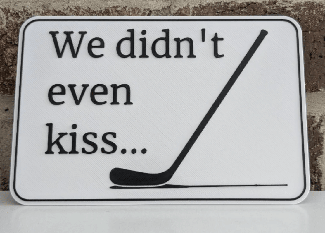 Heated Rivalry Kiss Sign w/Stand - Create Marketplace
