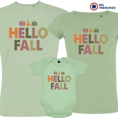 Hello Fall With Pumpkin Matching Organic Cotton Family Set (Set of 3) - Create Marketplace