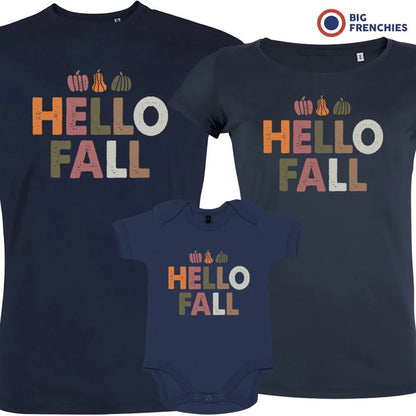 Hello Fall With Pumpkin Matching Organic Cotton Family Set (Set of 3) - Create Marketplace