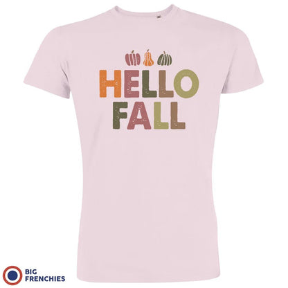 Hello Fall With Pumpkin Men's Organic Cotton Tee - Create Marketplace