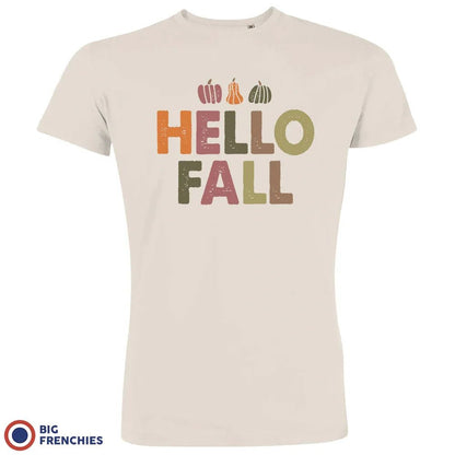 Hello Fall With Pumpkin Men's Organic Cotton Tee - Create Marketplace