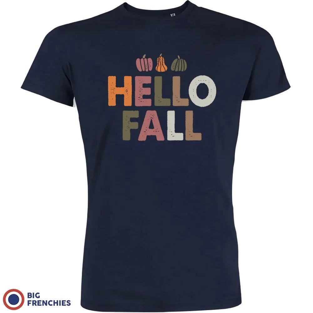 Hello Fall With Pumpkin Men's Organic Cotton Tee - Create Marketplace