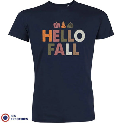 Hello Fall With Pumpkin Men's Organic Cotton Tee - Create Marketplace