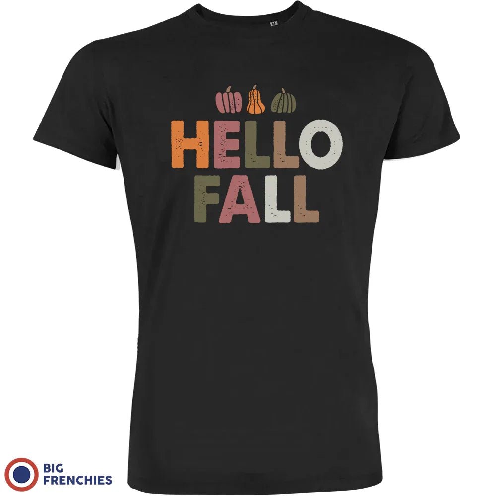 Hello Fall With Pumpkin Men's Organic Cotton Tee - Create Marketplace