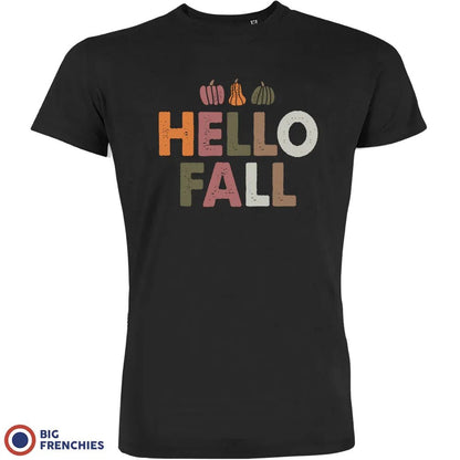 Hello Fall With Pumpkin Men's Organic Cotton Tee - Create Marketplace