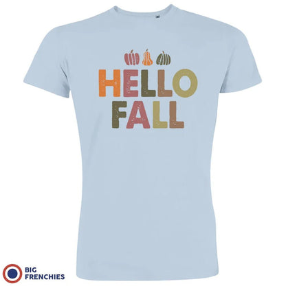 Hello Fall With Pumpkin Men's Organic Cotton Tee - Create Marketplace