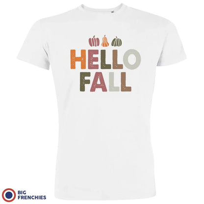 Hello Fall With Pumpkin Men's Organic Cotton Tee - Create Marketplace