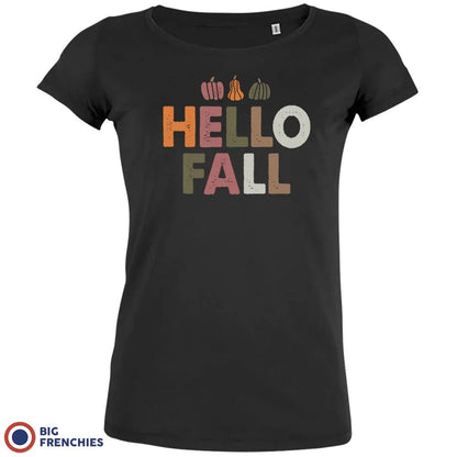 Hello Fall With Pumpkin Women's Organic Cotton Tee - Create Marketplace