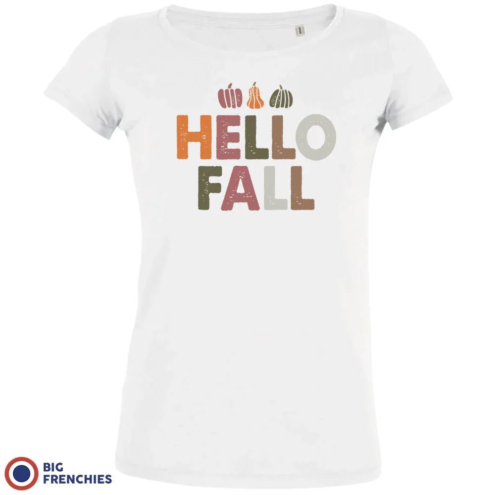 Hello Fall With Pumpkin Women's Organic Cotton Tee - Create Marketplace