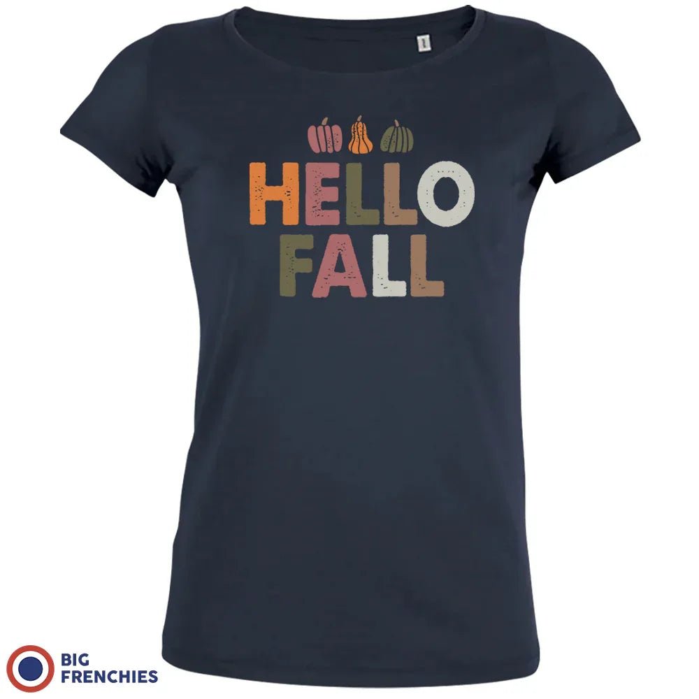 Hello Fall With Pumpkin Women's Organic Cotton Tee - Create Marketplace