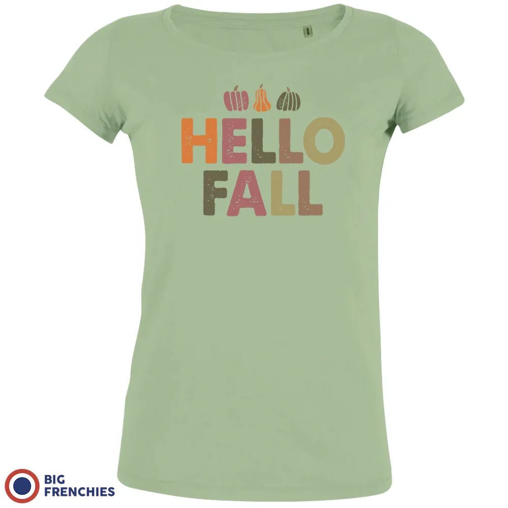 Hello Fall With Pumpkin Women's Organic Cotton Tee - Create Marketplace
