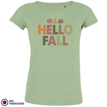 Hello Fall With Pumpkin Women's Organic Cotton Tee - Create Marketplace