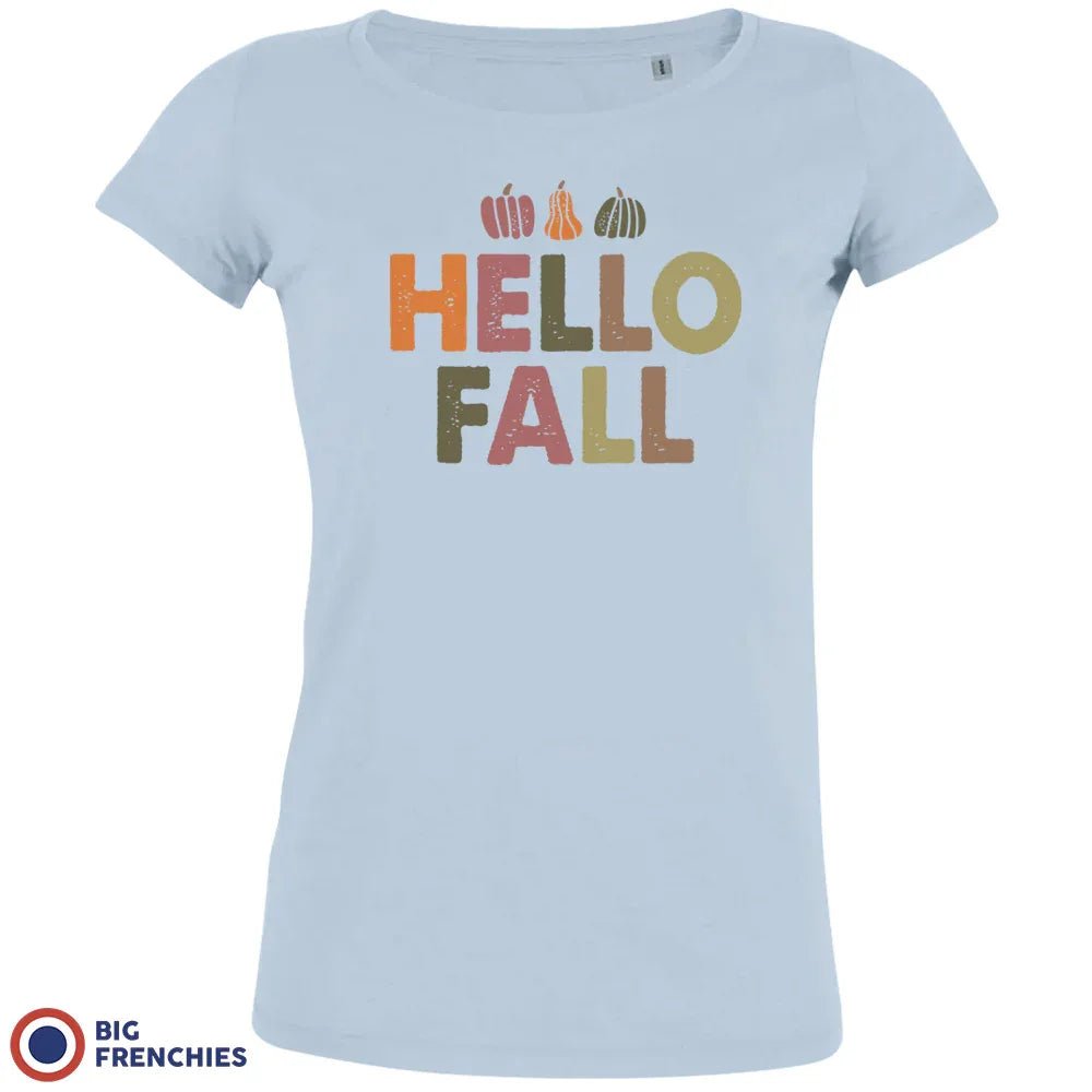 Hello Fall With Pumpkin Women's Organic Cotton Tee - Create Marketplace