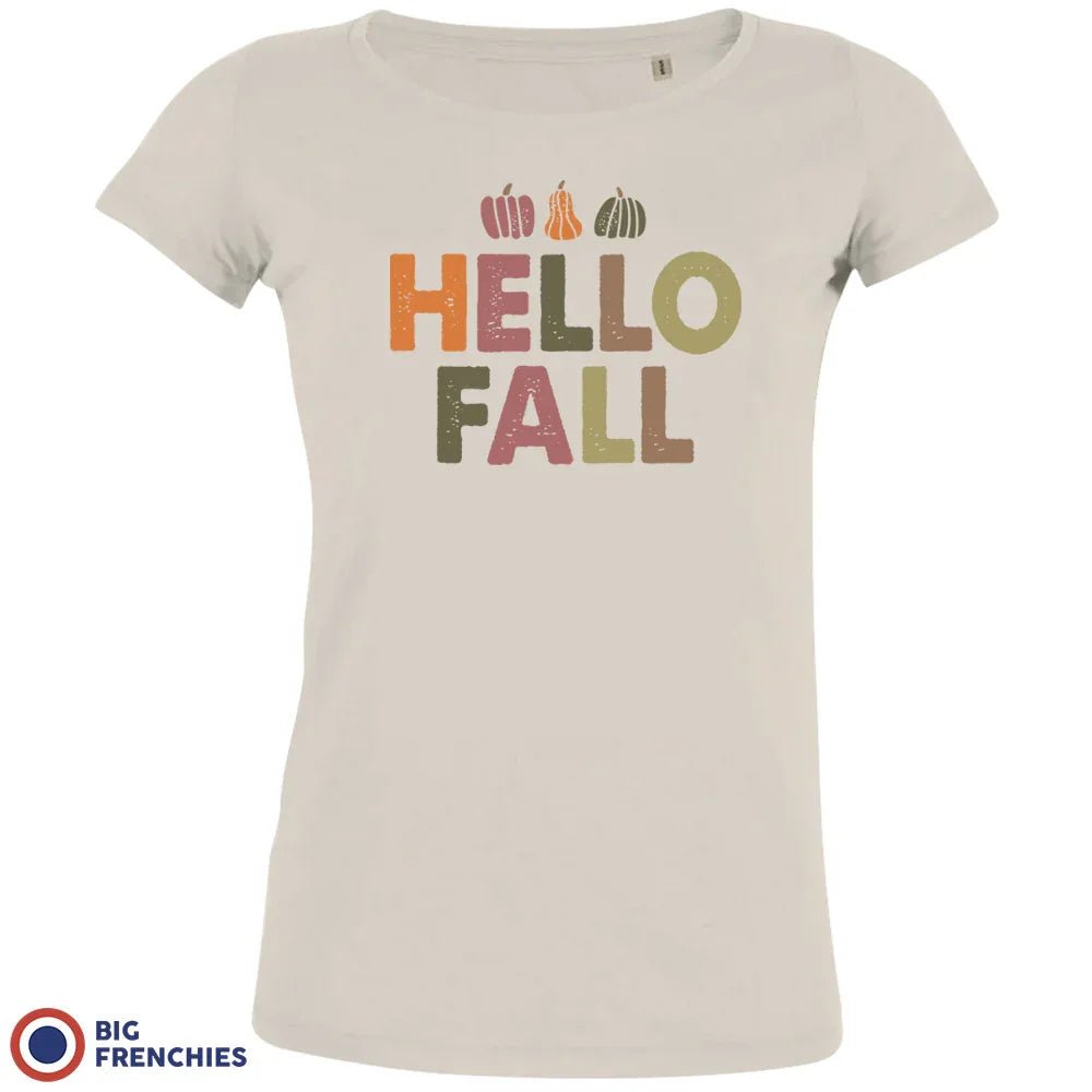 Hello Fall With Pumpkin Women's Organic Cotton Tee - Create Marketplace
