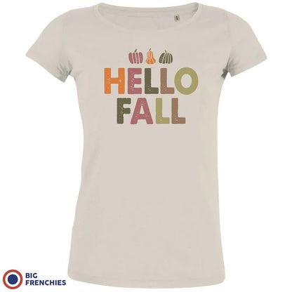 Hello Fall With Pumpkin Women's Organic Cotton Tee - Create Marketplace