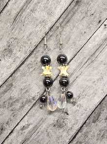 Hematite and Snake Vertebrae Earring - Create Marketplace