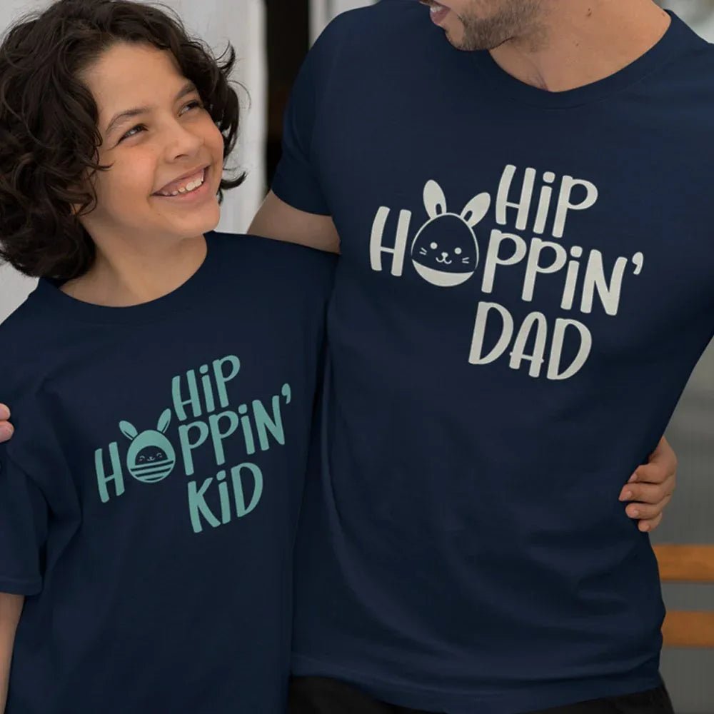 Hip Hoppin' Dad and Child Organic Cotton T-Shirts Family Set (Set of 2) - Create Marketplace