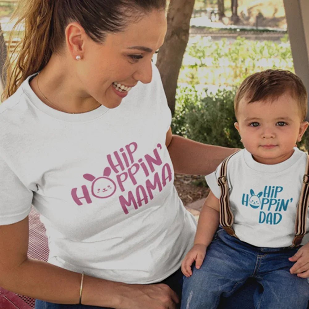 Hip Hoppin' Mom and Child Organic Cotton T-Shirts family Set (Set of 2) - Create Marketplace