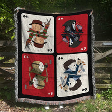 Horror Card Tapestry Throw Blanket (50x60 Inches) - Create Marketplace