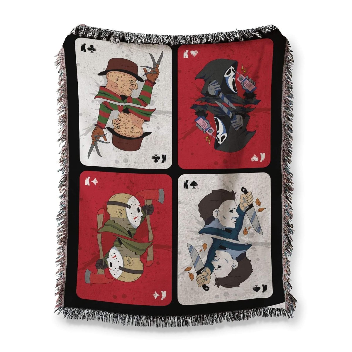 Horror Card Tapestry Throw Blanket (50x60 Inches) - Create Marketplace