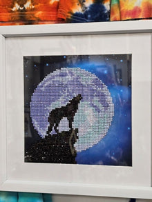 Howling Wolf Diamond Framed Image - made by kid Wesley - Create Marketplace
