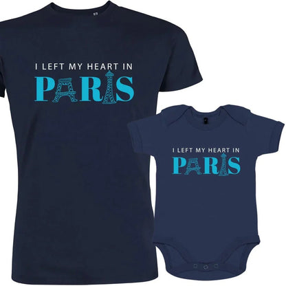I Left My heart In Paris Dad and Child Matching Organic Cotton Outfit - Create Marketplace