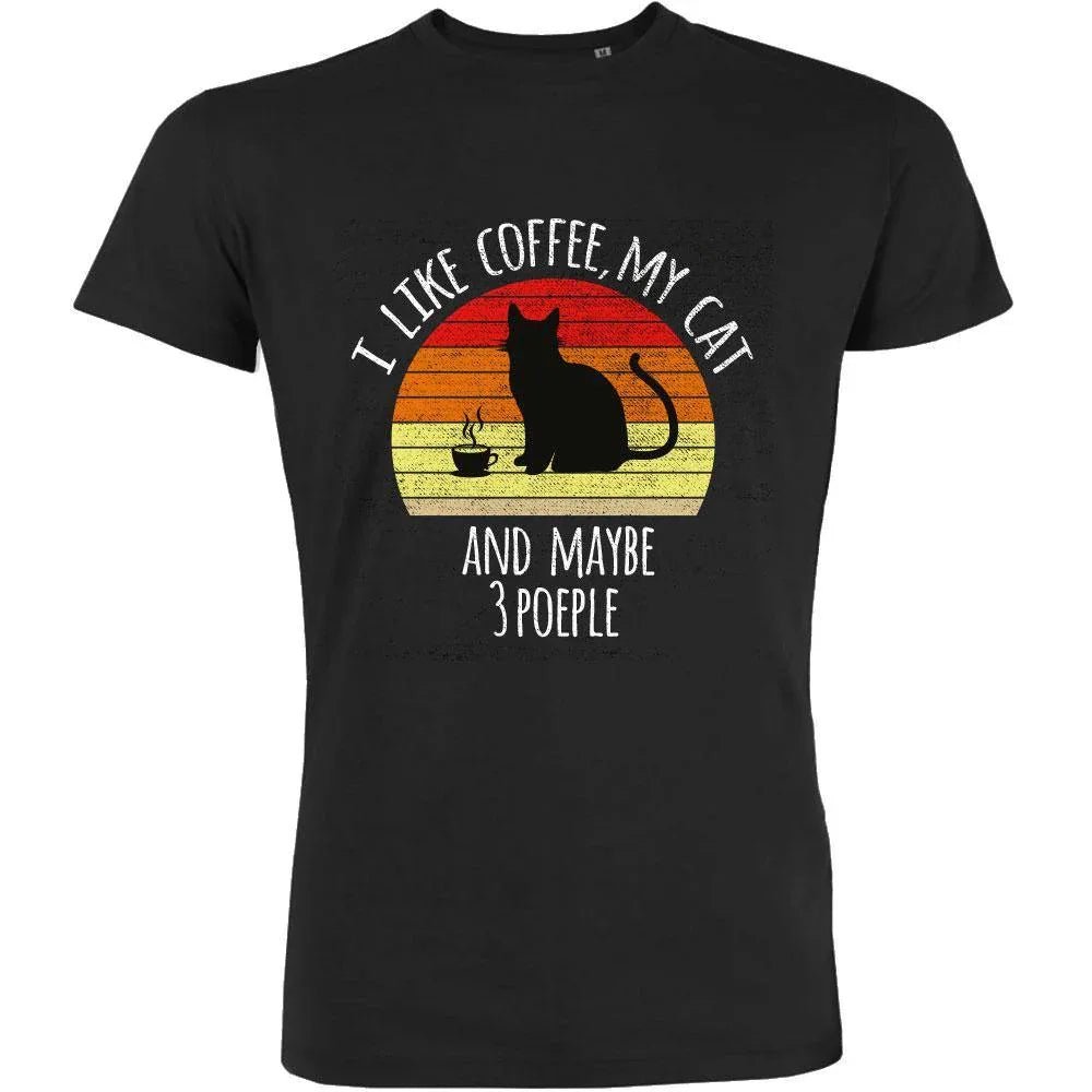 I Like Coffee, My Cat And Maybe 3 People Men's Organic Tee - Create Marketplace