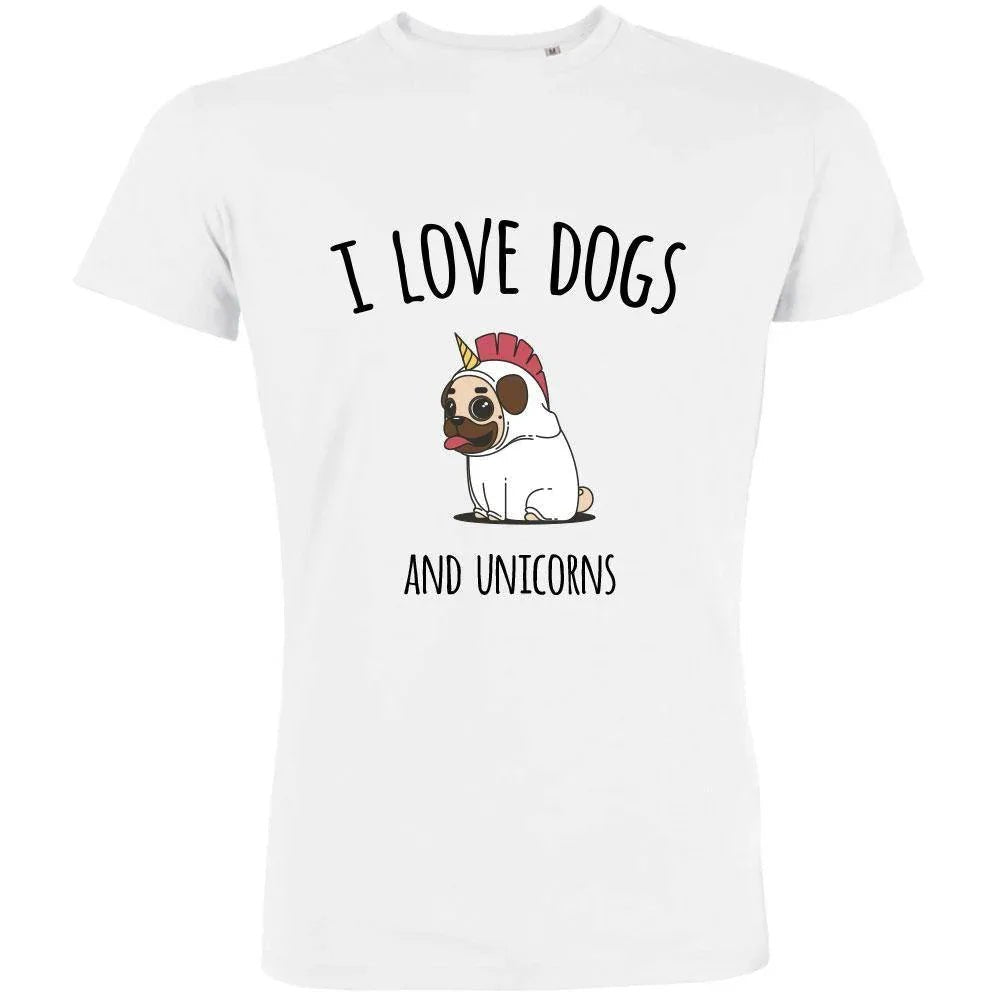 I Love Dogs And Unicorns Men's Organic Tee - Create Marketplace