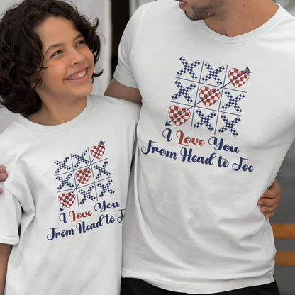 I Love You From Head To Toe Dad and Child Organic Cotton T-Shirts family Set (Set of 2) - Create Marketplace