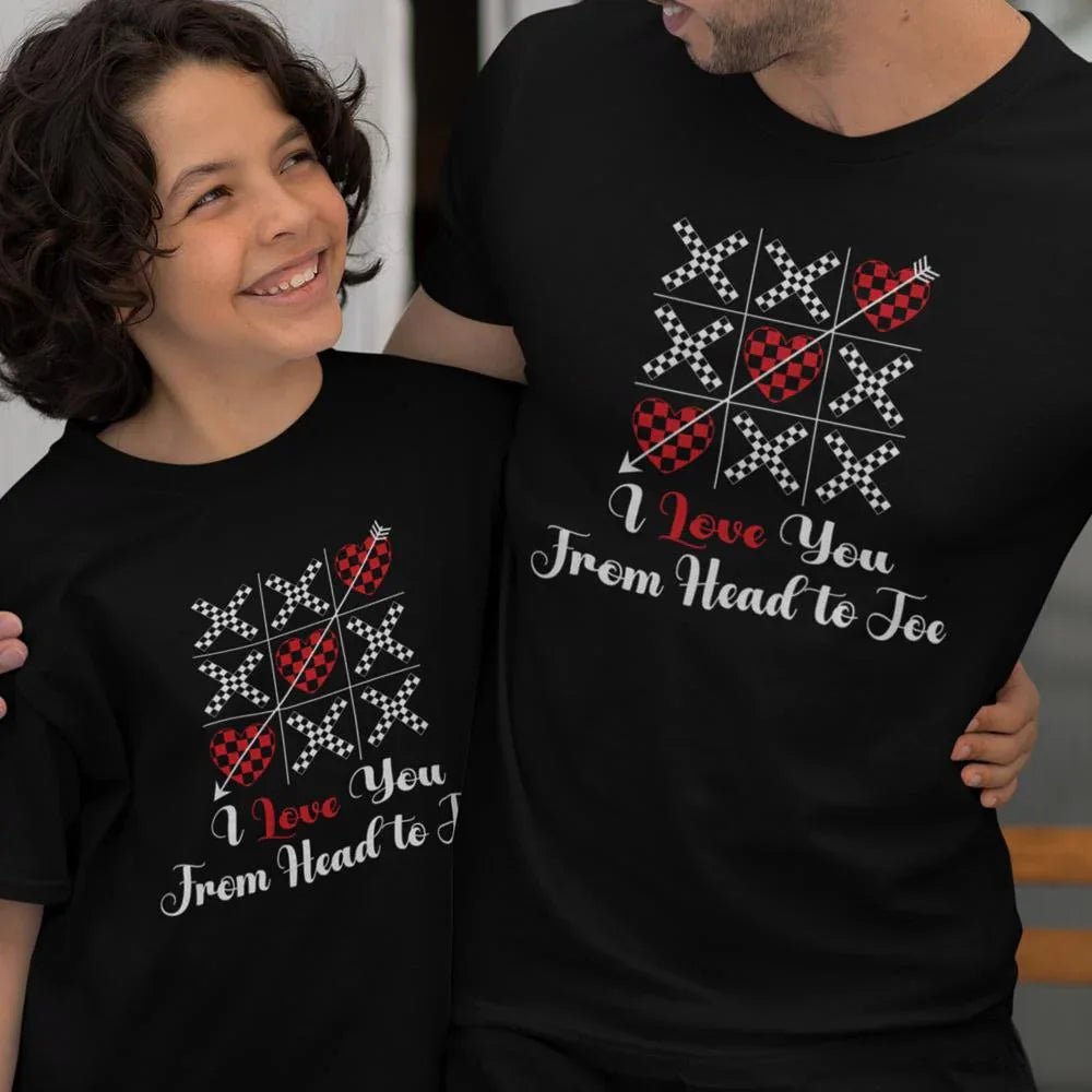 I Love You From Head To Toe Dad and Child Organic Cotton T-Shirts family Set (Set of 2) - Create Marketplace