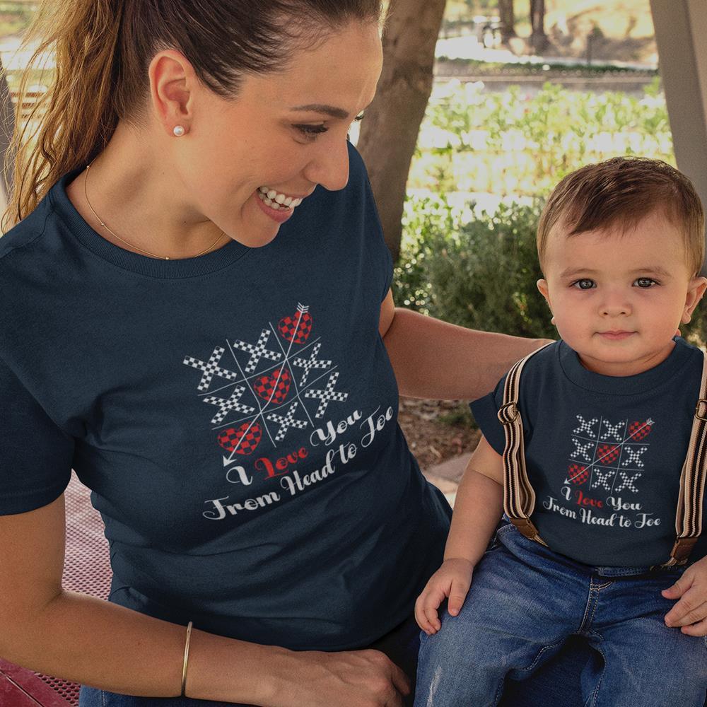 I Love You From Head To Toe Mom and Child Organic Cotton T-Shirts family Set (Set of 2) - Create Marketplace