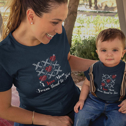 I Love You From Head To Toe Mom and Child Organic Cotton T-Shirts family Set (Set of 2) - Create Marketplace