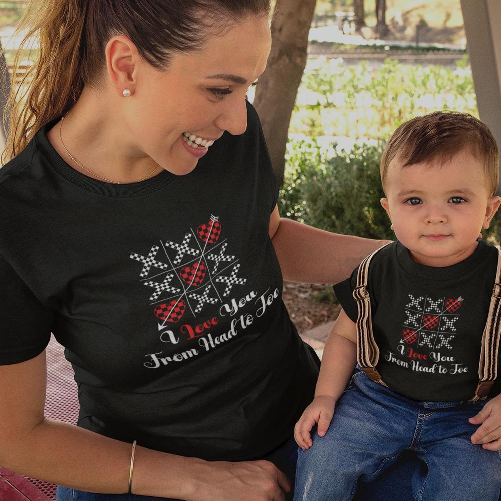 I Love You From Head To Toe Mom and Child Organic Cotton T-Shirts family Set (Set of 2) - Create Marketplace