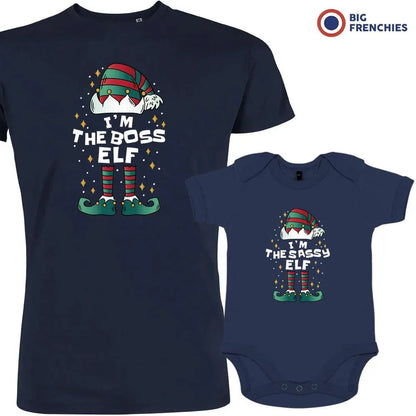 I'm The Boss The Sassy ELF Christmas Dad and Child Organic Cotton family Set (Set of 2) - Create Marketplace