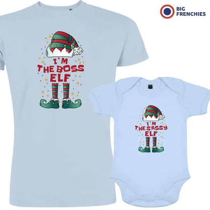 I'm The Boss The Sassy ELF Christmas Dad and Child Organic Cotton family Set (Set of 2) - Create Marketplace