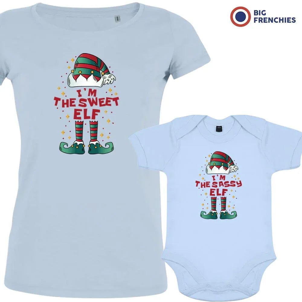 I'M The Sweet The Sassy ELF Christmas Mom and Child Organic Cotton family Set (Set of 2) - Create Marketplace