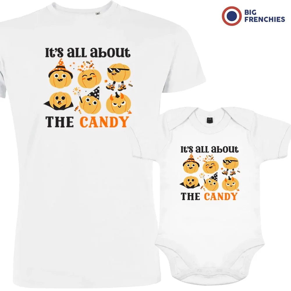 It's All About The Candy Halloween Dad and Child Organic Cotton family Set (Set of 2) - Create Marketplace