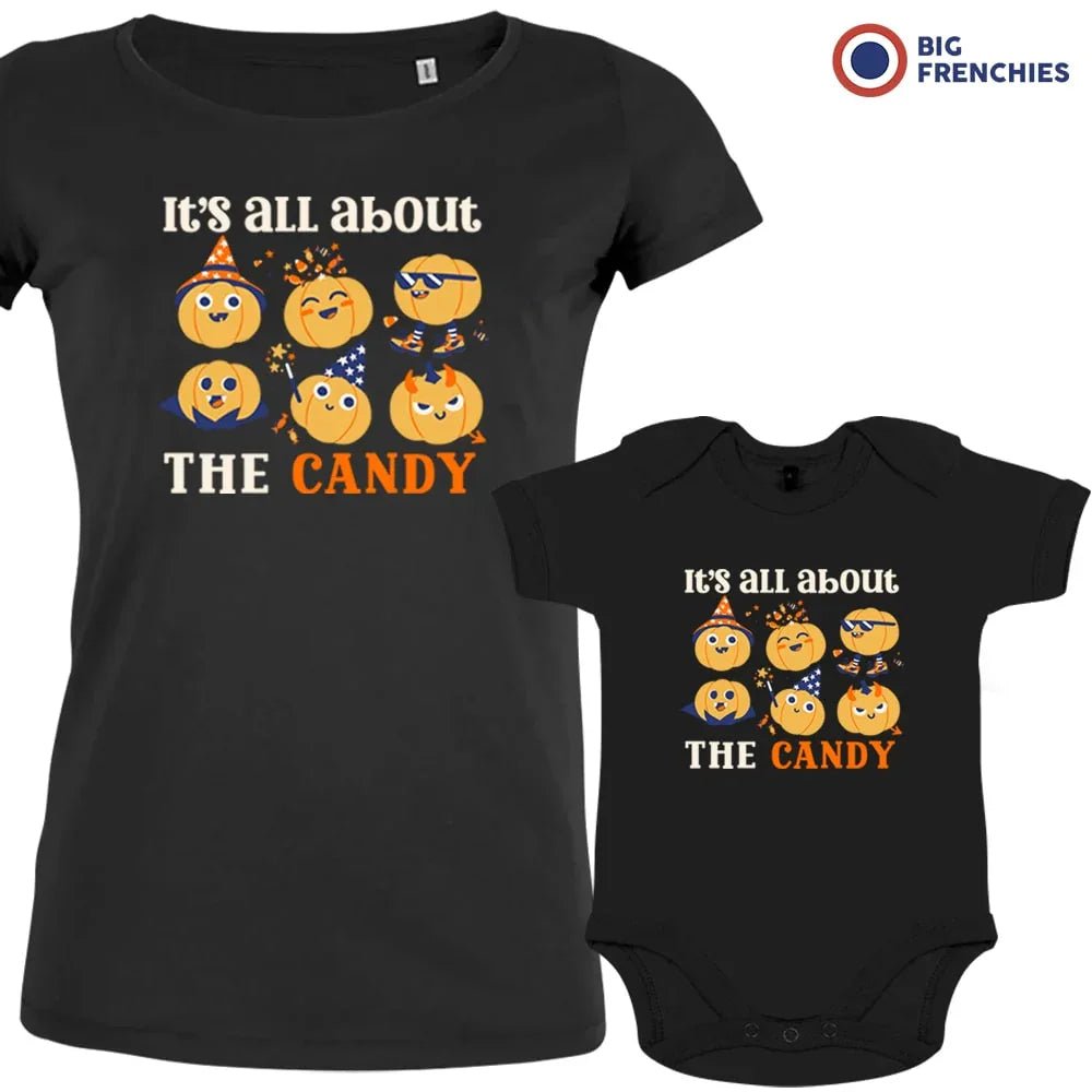 It's All About The Candy Halloween Mom and Baby Organic Cotton family Set (Set of 2) - Create Marketplace