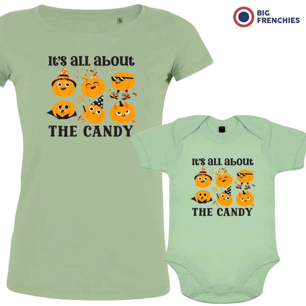 It's All About The Candy Halloween Mom and Baby Organic Cotton family Set (Set of 2) - Create Marketplace
