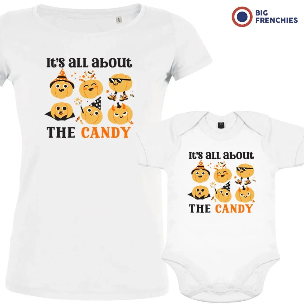 It's All About The Candy Halloween Mom and Baby Organic Cotton family Set (Set of 2) - Create Marketplace
