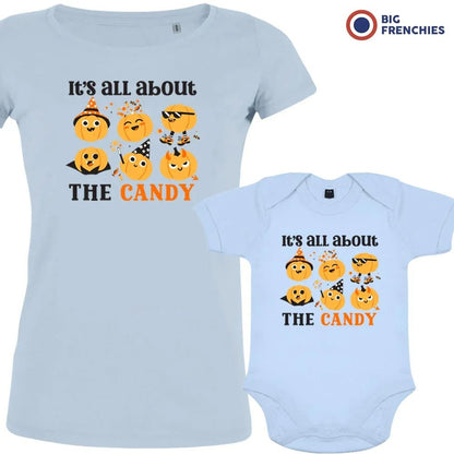 It's All About The Candy Halloween Mom and Baby Organic Cotton family Set (Set of 2) - Create Marketplace