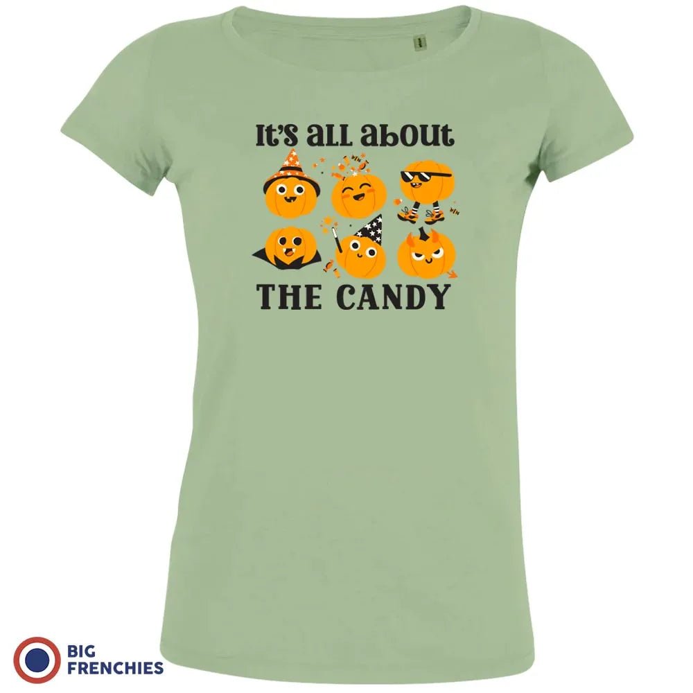 It's All About The Candy Halloween Women's Organic Cotton Tee - Create Marketplace