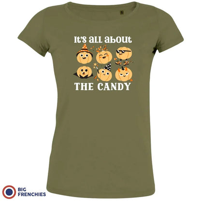 It's All About The Candy Halloween Women's Organic Cotton Tee - Create Marketplace